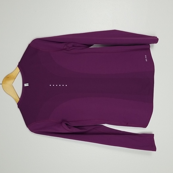 NIke Running DRI FIT Long Sleeve Purple Size Small - Picture 9 of 13
